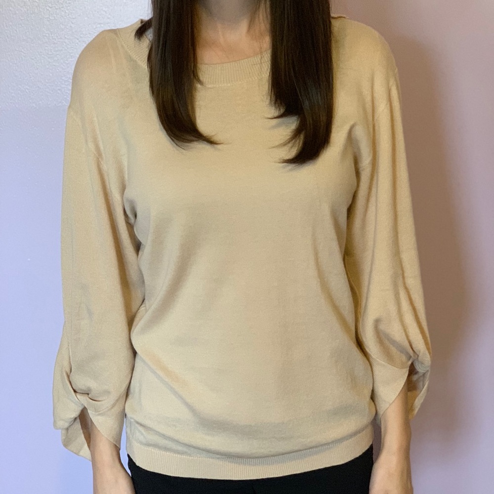 Beige Tie Back Sweater